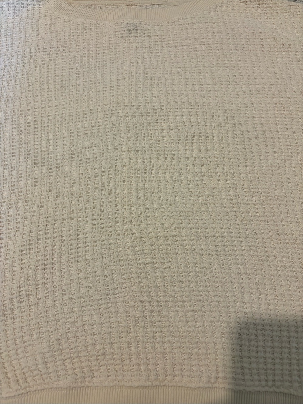 American Eagle Cream Waffle-Knit Pullover - Picture 7 of 9